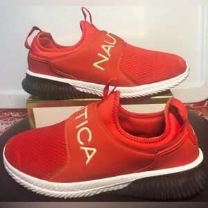 Nautica Coaster Athletic & Training Nylon Shoes Orange & White Colors size 9.5